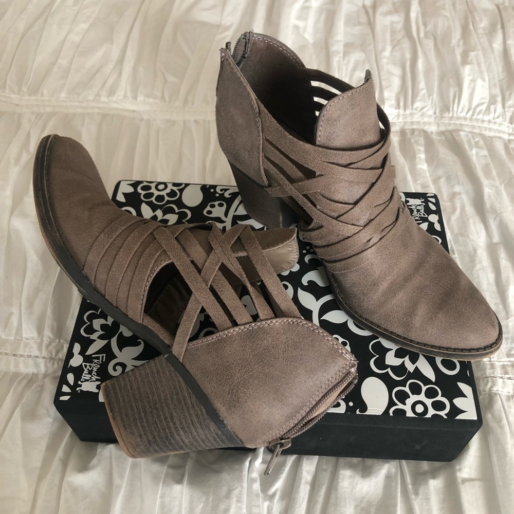 Fergalicious suede booties 9.5